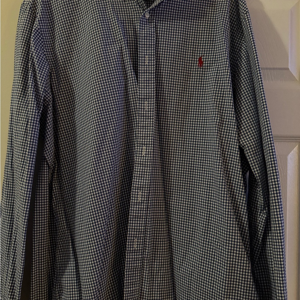 Ralph Lauren Navy and White Checkered Shirt